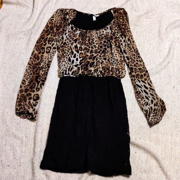 Speechless Dresses & Skirts - EUC- Speechless black dress with leopard print, size Small (juniors).